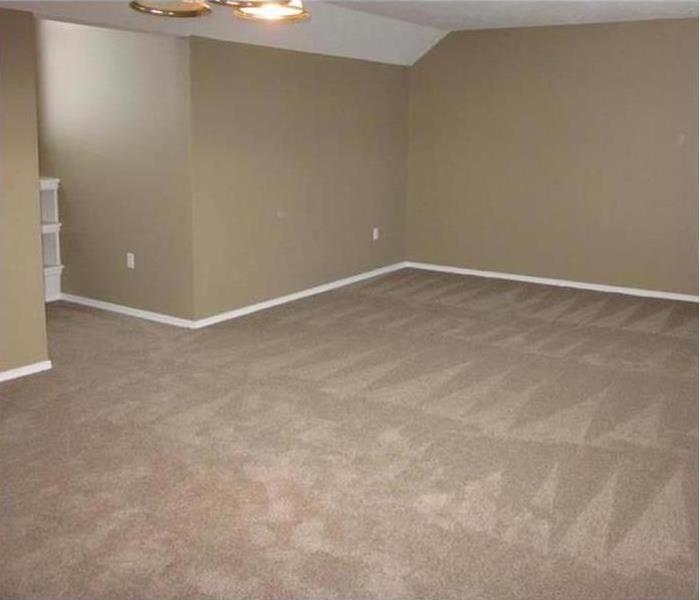 tan carpeting in a room with tan walls and white ceiling