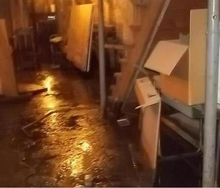 flooded and muddy basement